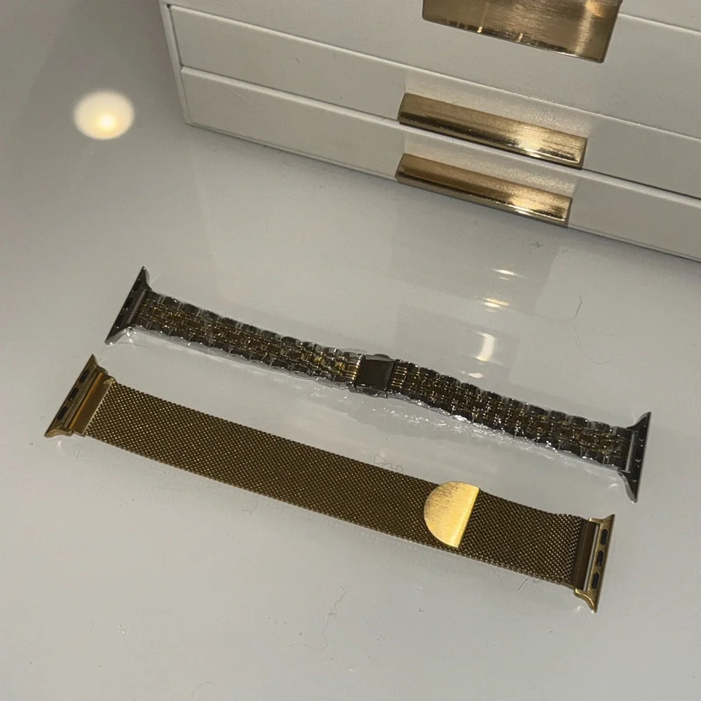 Stainless Steel Milanese Loop and Silver/Gold Metal Band
